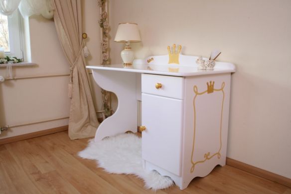 Bureau enfant 100x60x76 cm blanc et naturel - CURTIS