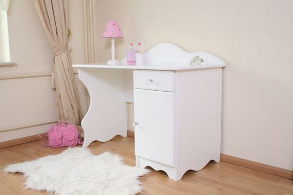 Bureau enfant 100x60x76 cm blanc et naturel - CURTIS