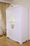 Armoire 3 Portes Cristal en Blanc