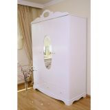 Armoire 3 Portes Cristal en Blanc